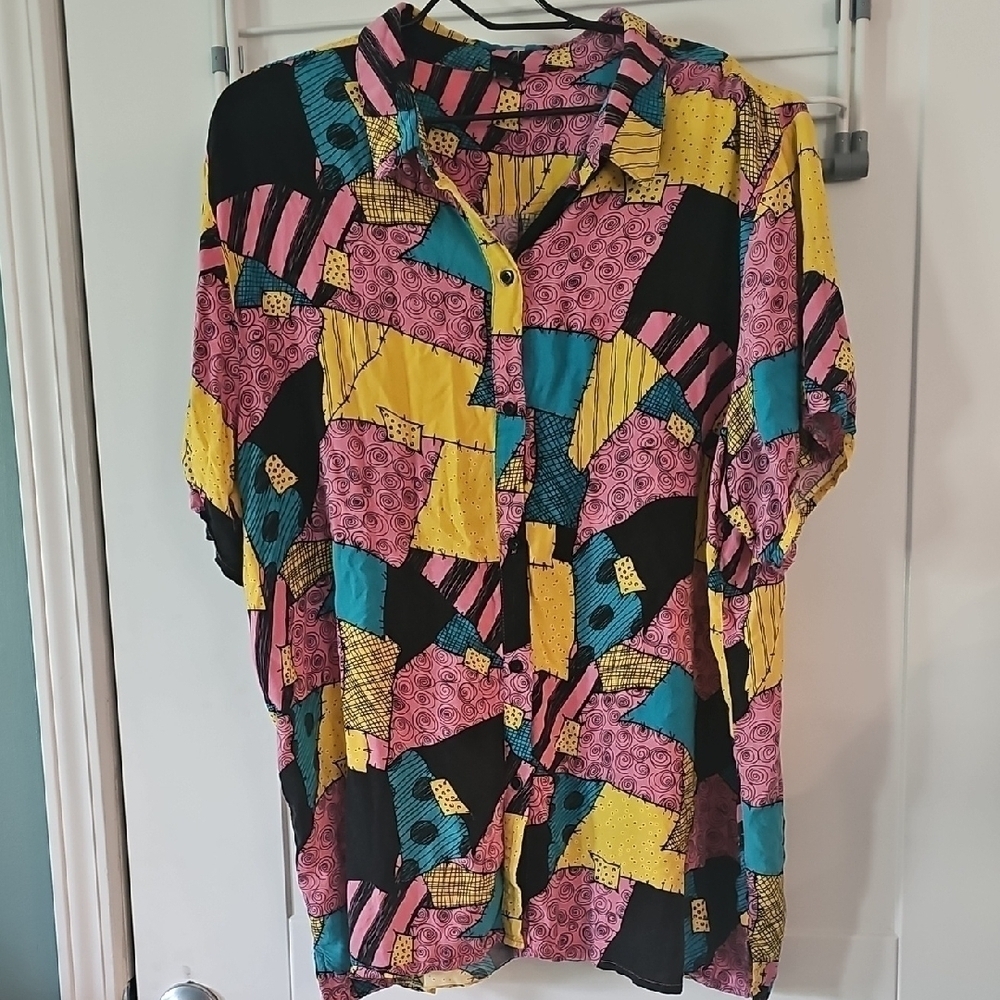 Nwot The Nightmare Before Christmas Sally Woven Buttonup